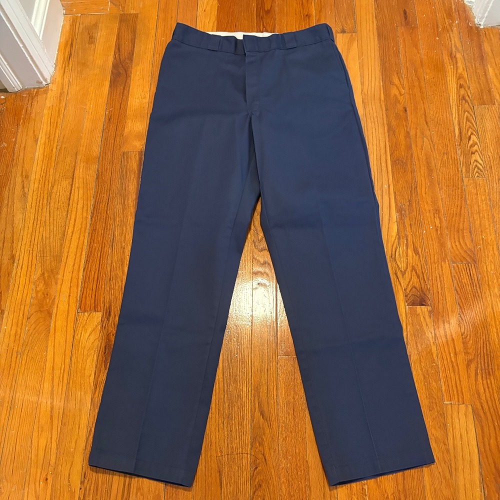 Dickies Mens 38x34 (36x33) 874 Original Fit Work Pants Navy Blue Straight Leg